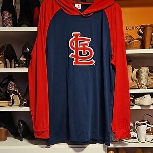 Blue and Red Hooded Sweatshirt with STL Logo